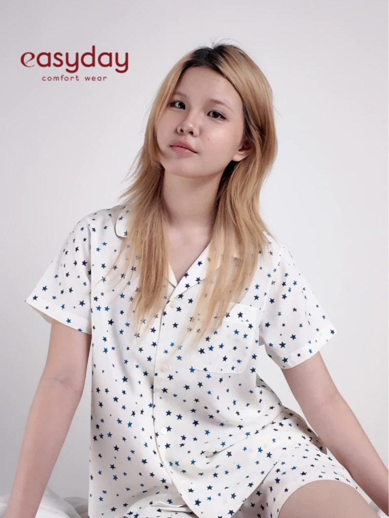 Đồ Bộ Mặc nhà Pyjama Cao Cấp Tay Ngắn Thoải Mát Thoáng Mát Easyday - PJM01